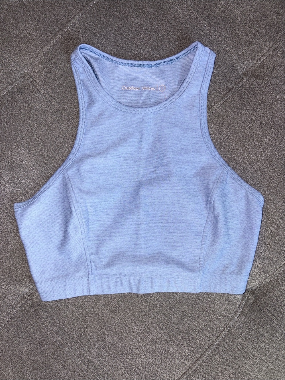 Outdoor Voices Sky Blue High-Neck Crop Sports Bra